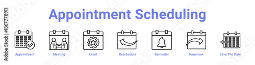 Appointment Scheduling Icon Banner and Collection