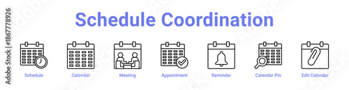 Schedule Coordination Icon Banner and Collection