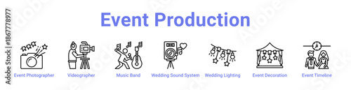 Event Production Icon Banner and Collection