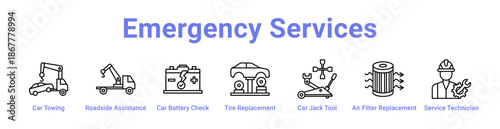 Emergency Services Icon Banner and Collection