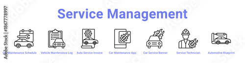 Service Management Icon Banner and Collection