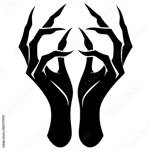 Silhouette of a pair of devil hands