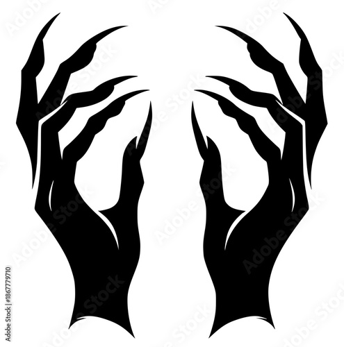 Silhouette of a pair of devil hands