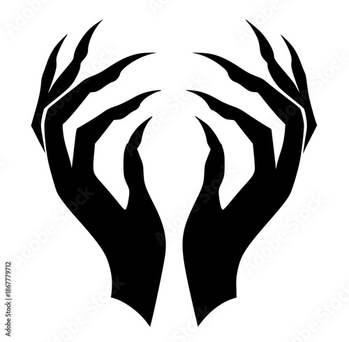 Silhouette of a pair of devil hands