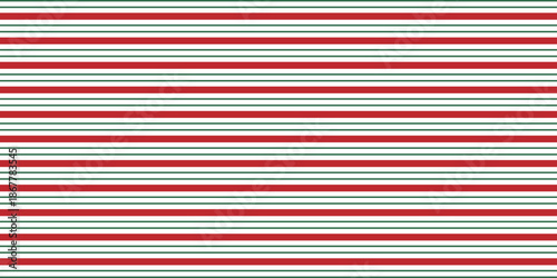 Christmas seamless pattern with a classic candy cane design with alternating red and green diagonal stripes on a white background, perfect for festive holiday themes.