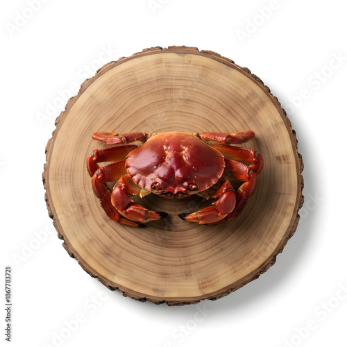 crab on a wooden board 