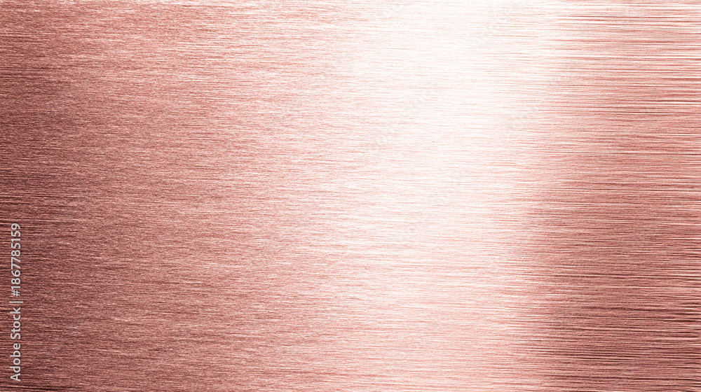 Fototapeta premium ローズゴールドのヘアライン加工された金属テクスチャ 