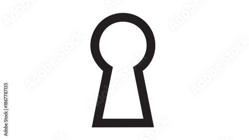Simple keyhole illustration on a plain white background viewed from the front