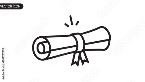 A diploma is being awarded with a ribbon tied around it