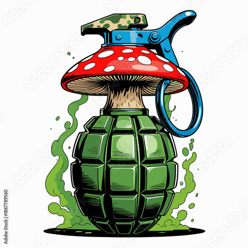 fiery mushroom grenade vector image