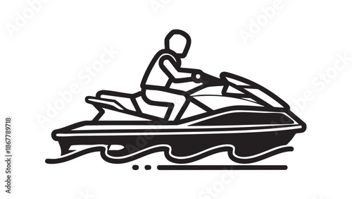 Person Riding Jet Ski on Water with Speed and Thrill