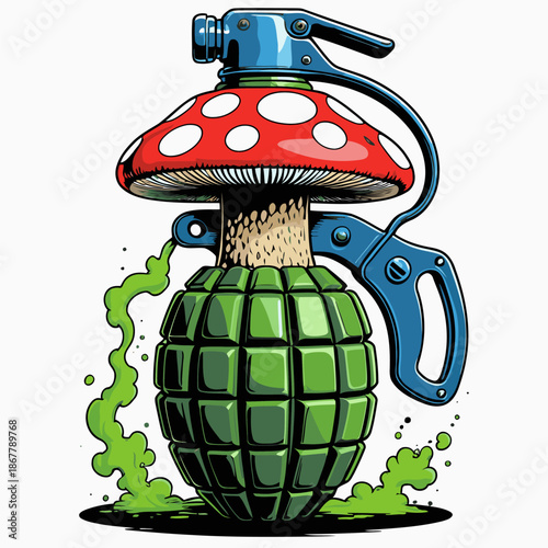 fiery mushroom grenade vector image