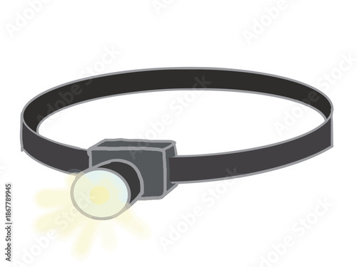 Illustration of a head-mounted light with a belt