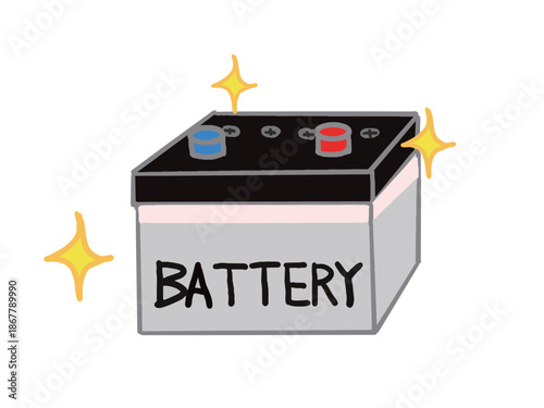 Illustration of a shiny new battery