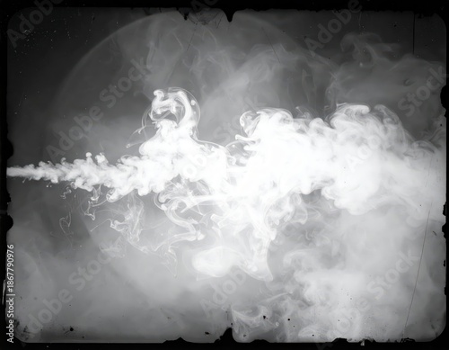 White abstract smoke swirls on black background flowing ethereal ink in water texture. Generated image