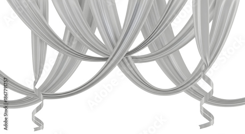 Elegant Swirling Drapes Displayed Against a Light Backdrop, Creating a Sense of Movement and Grace, isolated on transparent background