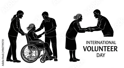 Volunteers Assisting People with Disabilities.