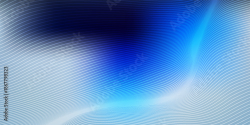 Wavy blended lines with blue cyan gradient mesh abstract background nice for wallpaper or banner