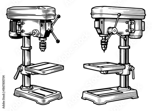 Industrial drill press machine for workshop manufacturing tasks