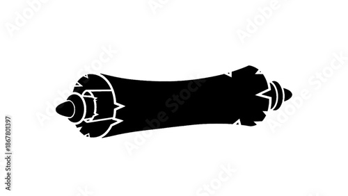 Vector illustration of an old rolled parchment scroll, vintage antique document, on transparent background