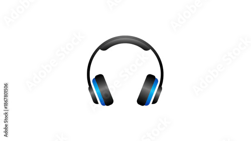 Vector illustration of, on transparent background, modern stereo headphones for audio listening pleasure