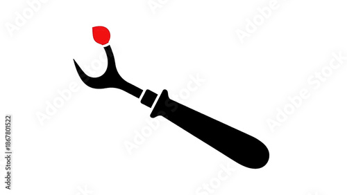 Vector illustration of a sewing seam ripper, a tailor's craft tool icon, on transparent background for design