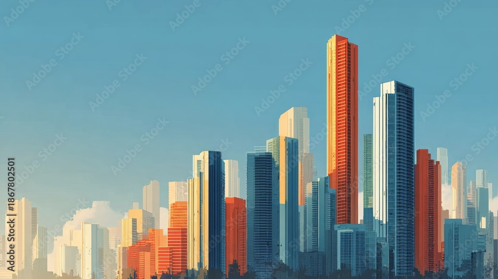 Obraz premium Colored city skyline
