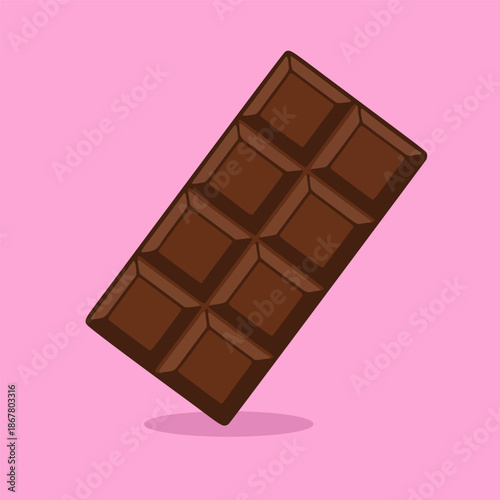 Delightful brown chocolate bar illustration, a sweet treat icon perfect for dessert cravings and satisfying a sweet tooth