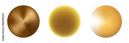 Gold gradient swatch with shiny metallic texture and luxury effect. Flat vector illustration isolated on white background.