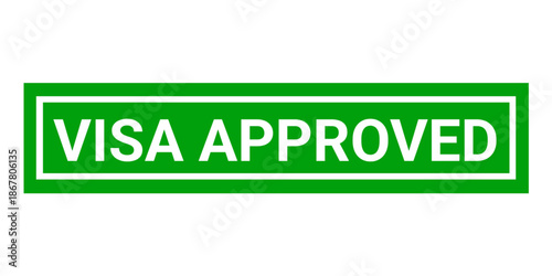 Visa approved  rubber seal stamp on white background. Visa approved grungy rubber stamp seal. 