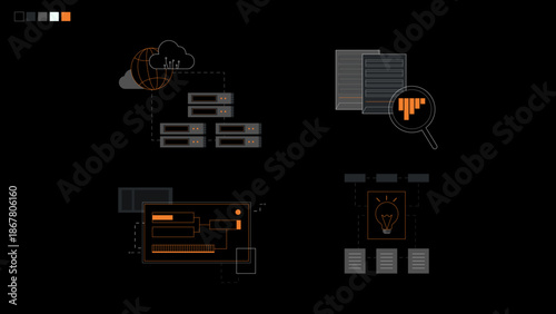 디지털 아이콘(전자기기+문서+그래픽+전자)