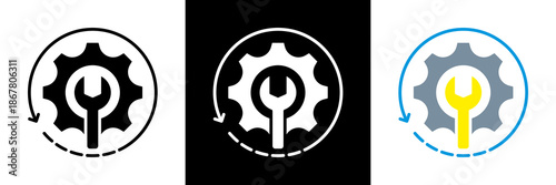 Maintenance Icon Set Glyph vector Illustration 