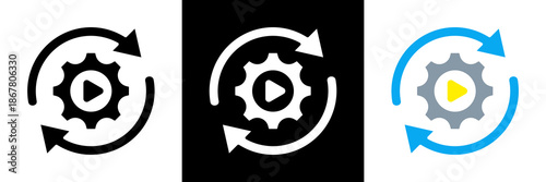 Automated Icon Set Glyph vector Illustration 