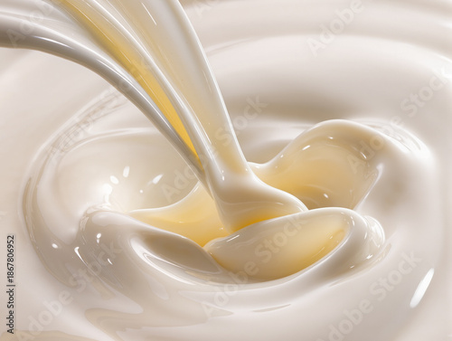 pouring milk into a bowl