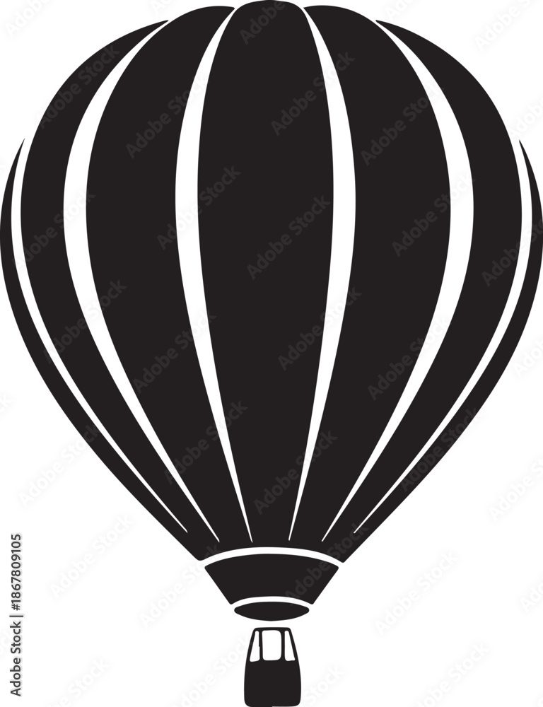 Obraz premium High-quality hot air balloon silhouettes featuring single balloons, groups, and scenic flight compositions