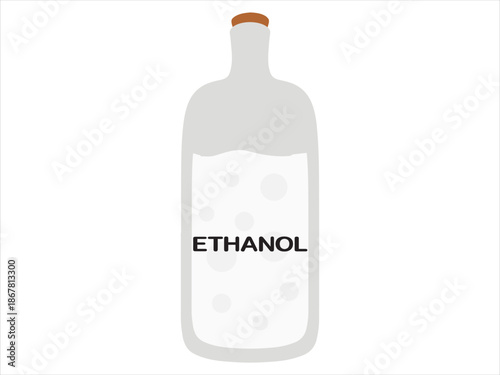 Hand Drawn Ethanol Ethyl Alcohol C2H5OH Illustration
