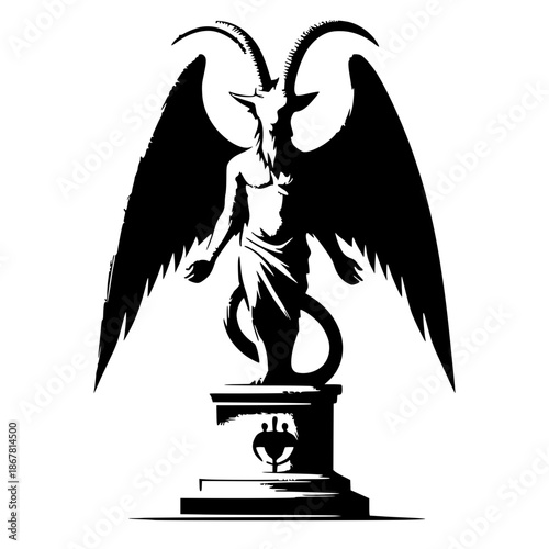 Silhouette of the statue of Baphomet