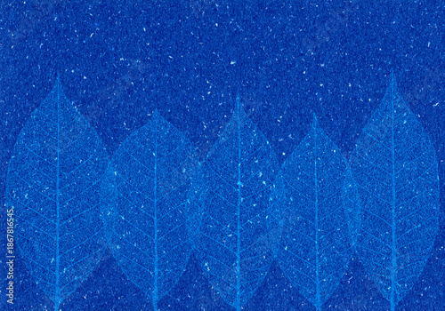 レースのような葉脈アート、星降る夜の森