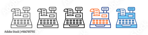 Cash Register Different Set Vector Icon