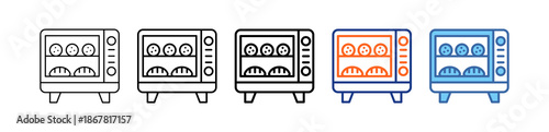 Food Warmer Different Set Vector Icon