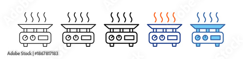 Hot Plate Different Set Vector Icon