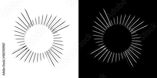 Dynamic abstract spiral sound wave rhythm lines. Circular spiral sound wave rhythm of lines. Circular futuristic abstract lines, black and white background.	