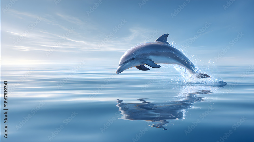 Fototapeta premium dolphin jumping out of water