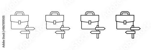 Career Path Icons Vector Set In Different Stroke Line Style