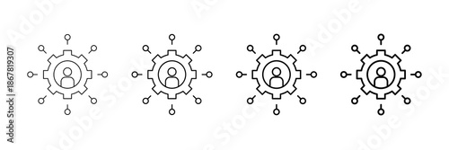 Skill Map Icons Vector Set In Different Stroke Line Style