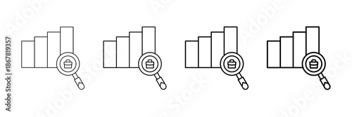 Job Market Icons Vector Set In Different Stroke Line Style