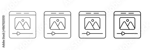 Thumbnail Icons Vector Set In Different Stroke Line Style
