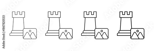 Content Strategy Icons Vector Set In Different Stroke Line Style