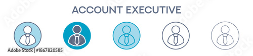 Account Executive Element For Design Graphic - Multi Styles. Vector Illustration Of Two Colored And Black. Multiple Icons Designs Can Be Used For Mobile, Ui, Web 