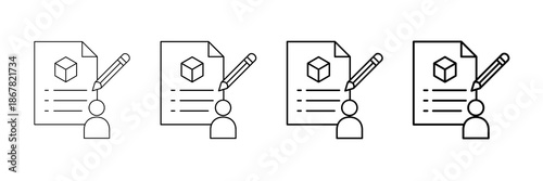 Customer Order Icons Vector Set In Different Stroke Line Style